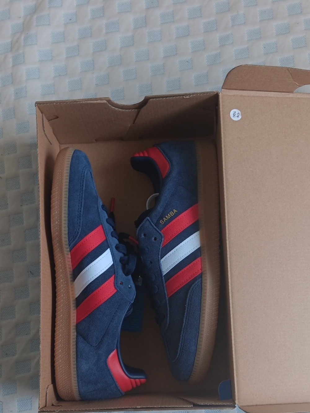Adidas Samba OG Men's Navy Suede Sneakers with Red & White Stripes